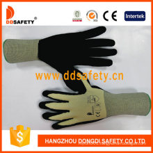 Light Yellow Nylon with Black Latex Coated Glove